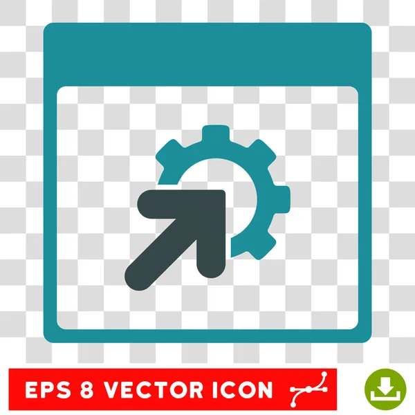 Gear Integration Calendar Page Eps Vector Icon — Stock Vector