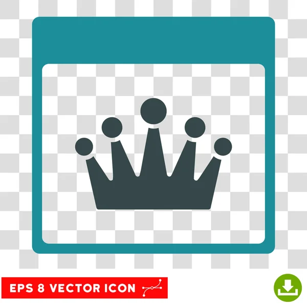 Crown Calendar Page Eps Vector Icon — Stock Vector