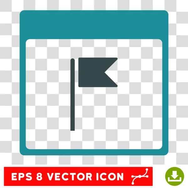 Bandeira Calendário Página Eps Vector Icon — Vetor de Stock