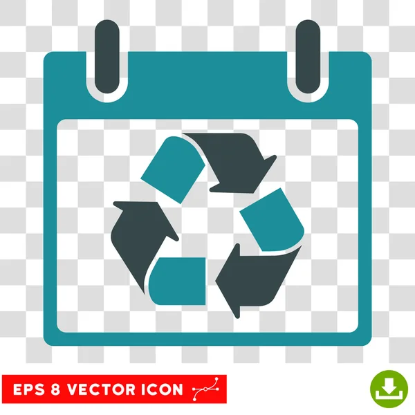 Recycle Calendar Day Eps Vector Icon — Stock Vector