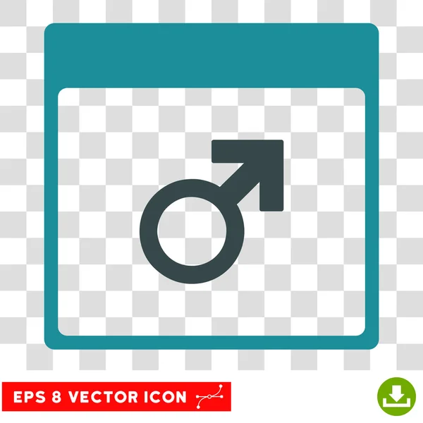 Marte Símbolo Masculino Calendário Página Eps Vector Icon — Vetor de Stock