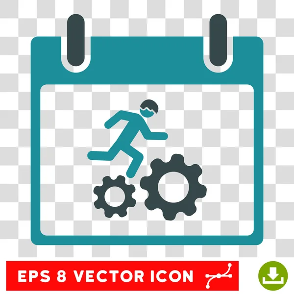 Running Worker Calendar Day Eps Vector Icon — Stock Vector