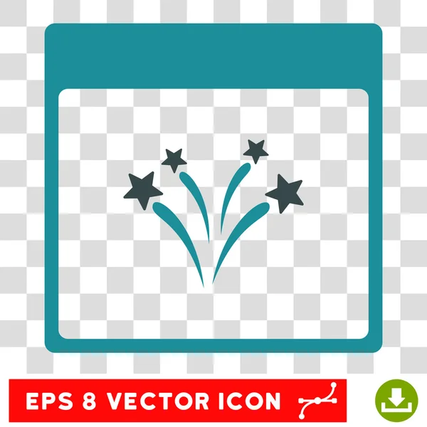 Página de calendario de fuegos artificiales Eps Vector Icono — Vector de stock