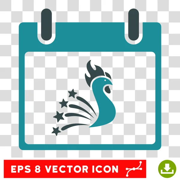 Festive Coq Calendrier Jour Eps Icône vectorielle — Image vectorielle