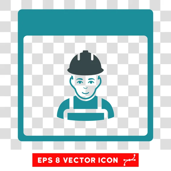 Página del calendario de los trabajadores Eps Vector icono — Vector de stock