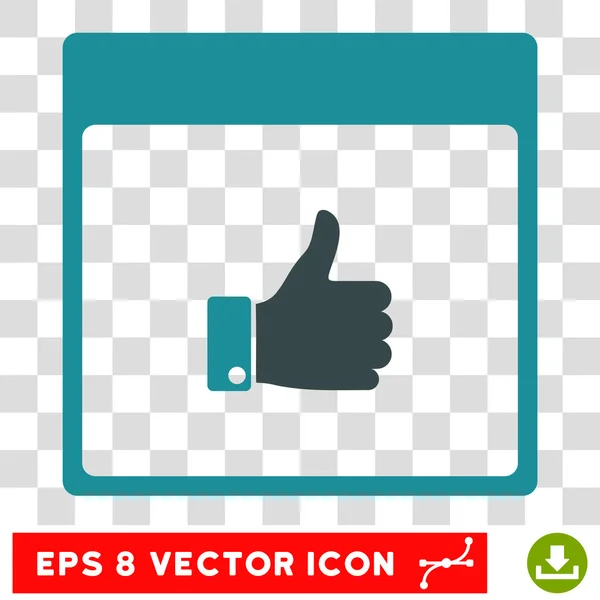 Thumb Up Hand Calendar Page Eps Vector Icon — Stock Vector