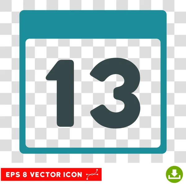 Dreizehntes Kalenderblatt eps Vektor-Symbol — Stockvektor