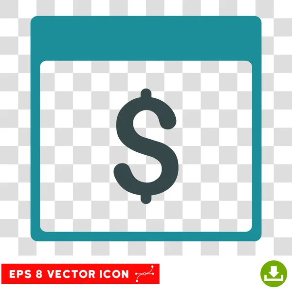 Dollar munt kalenderpictogram pagina Eps Vector — Stockvector
