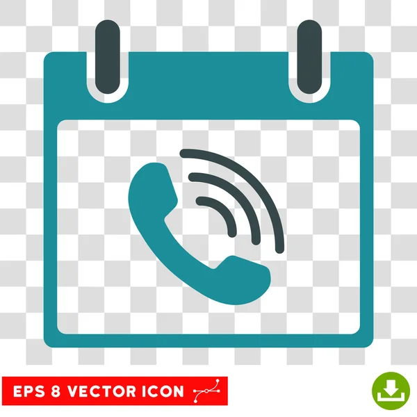 Telefone Chamada Calendário Dia Eps Vector Ícone — Vetor de Stock