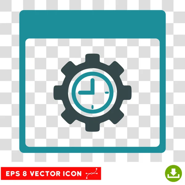 Clock Configuration Gear Calendar Page Eps Vector Icon — Stock Vector