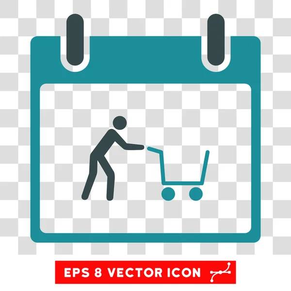 Carrinho de Compras Calendar Day Eps Vector Icon — Vetor de Stock