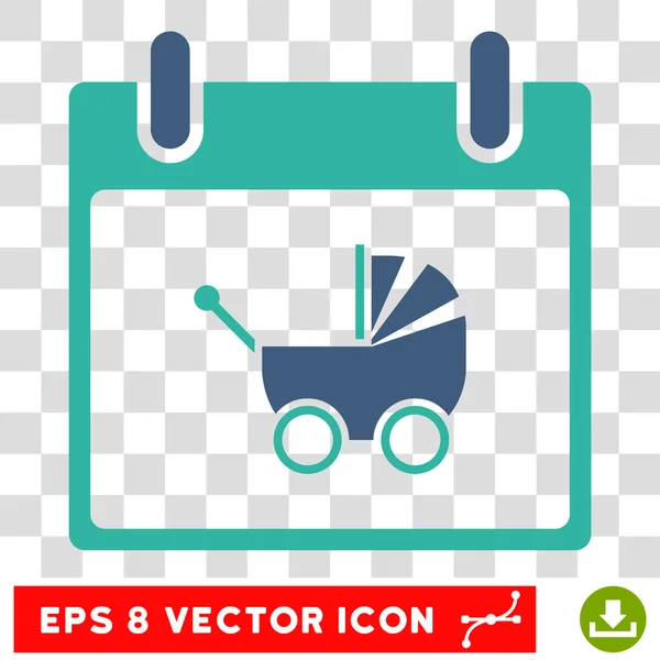 Calendário de transporte de bebê Dia Eps Vector Icon — Vetor de Stock