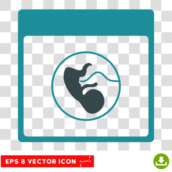 Human Embryo Calendar Page Eps Vector Icon — Stock Vector