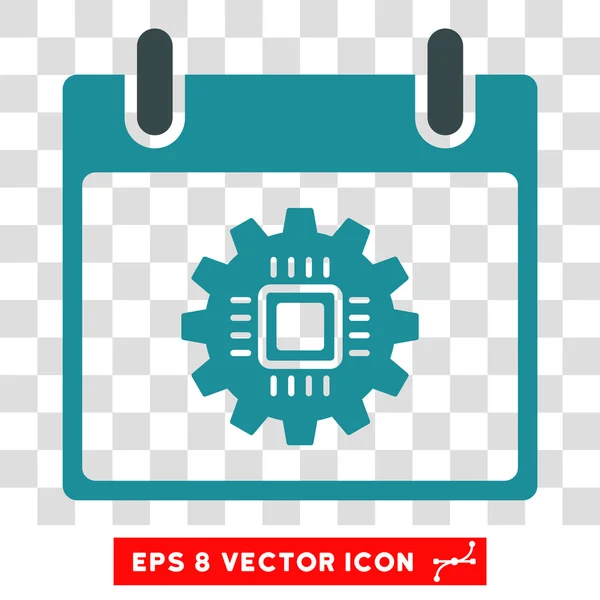 Chip Gear Calendário Dia Eps Vector Ícone — Vetor de Stock