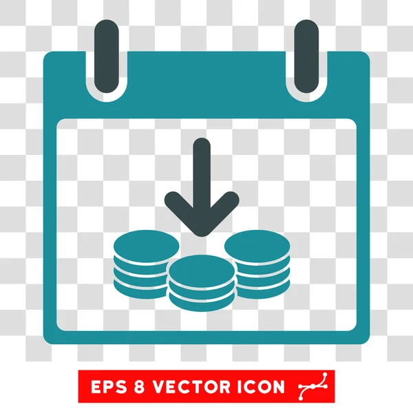 Moedas Renda Calendário Dia Eps Vector Icon — Vetor de Stock