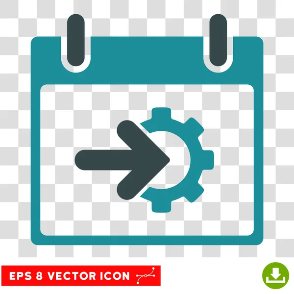 Cog Integración Calendario Día Eps Vector Icono — Archivo Imágenes Vectoriales