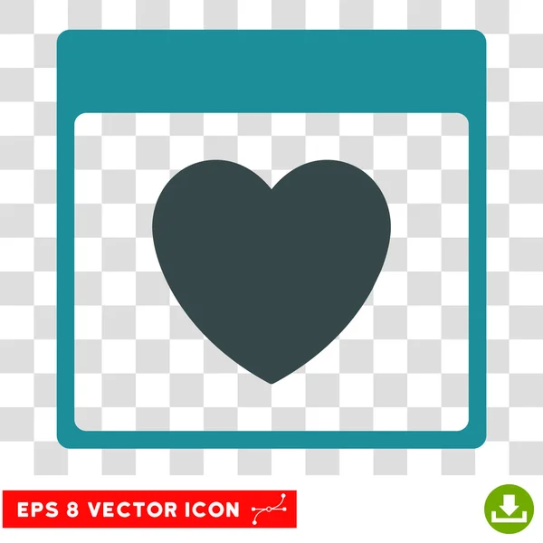 Favourite Heart Calendar Page Eps Vector Icon — Stock Vector