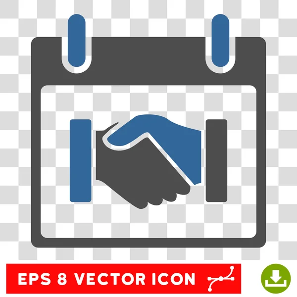 Handshake Calendário Dia Eps Vector Ícone — Vetor de Stock
