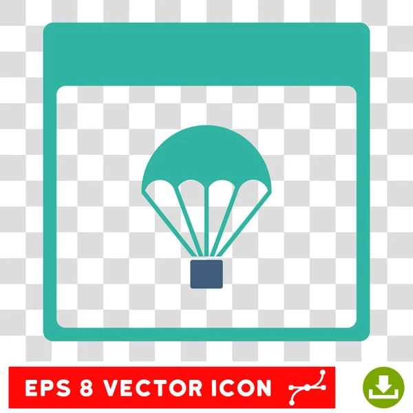 Página de Calendário de Paraquedas Eps Vector Icon — Vetor de Stock