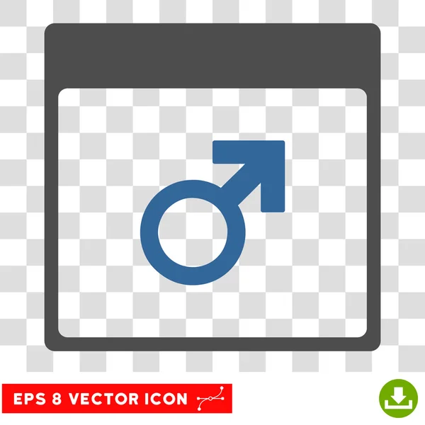 Mars mannelijke symbool kalender pagina EPS vector pictogram — Stockvector