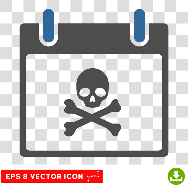 Death Skull Calendar Day Eps Vector Icon — Stock Vector