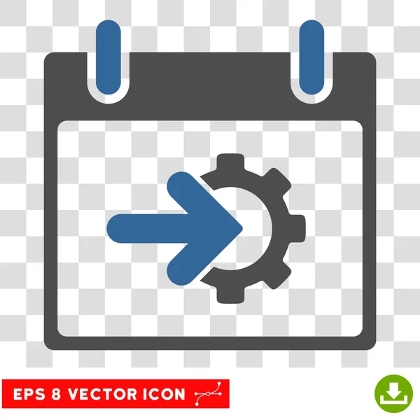 Cog Intégration Calendrier Jour Eps Icône vectorielle — Image vectorielle