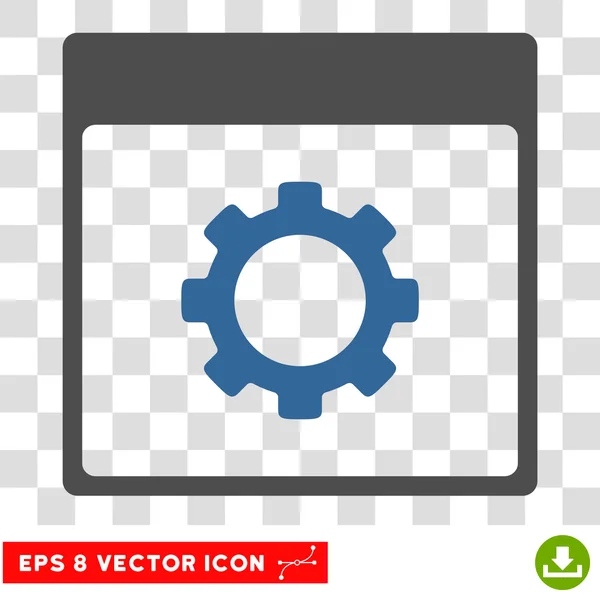Versnelling opties kalender pagina Eps Vector Icon — Stockvector