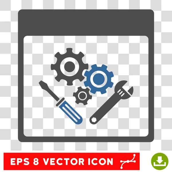 Ferramentas de engrenagem Calendário Página Eps Vector Icon — Vetor de Stock