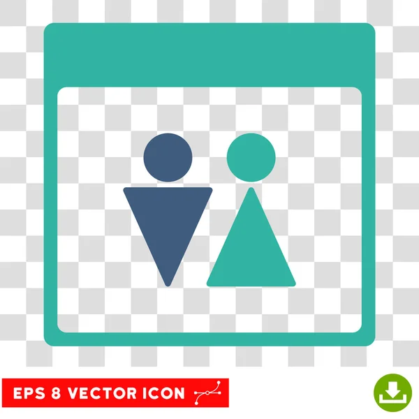 WC Personnes Calendrier Page Eps Icône vectorielle — Image vectorielle