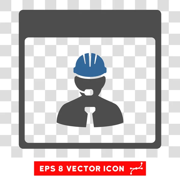 Engenheiro Calendário Dia Eps Vector Ícone — Vetor de Stock