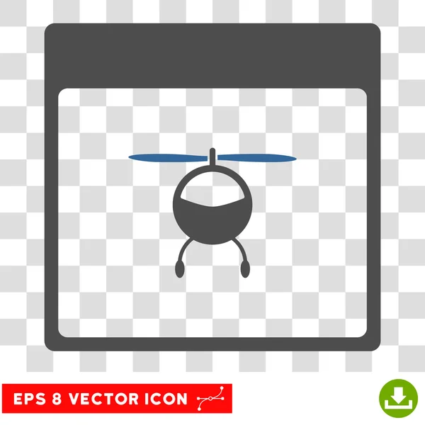 Helicopter Calendar Page Eps Vector Icon — Stock Vector