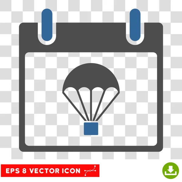 Parachute Calendar Day Eps Vector Icon — Stock Vector