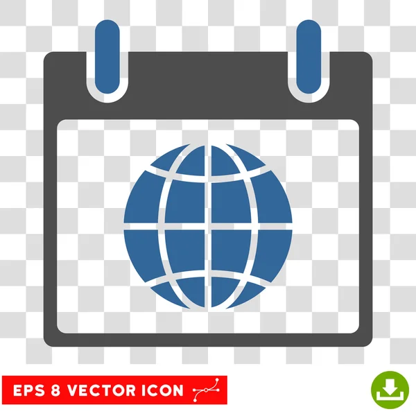 Globe Calendrier Page Eps Icône vectorielle — Image vectorielle