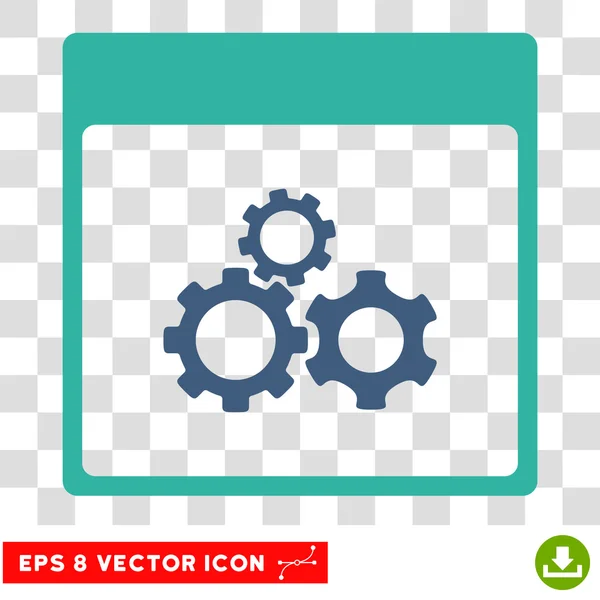 Mechanica Gears kalender pagina Eps Vector Icon — Stockvector