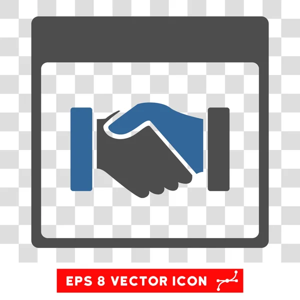 Kézfogás naptár oldal Eps Vector Icon — Stock Vector