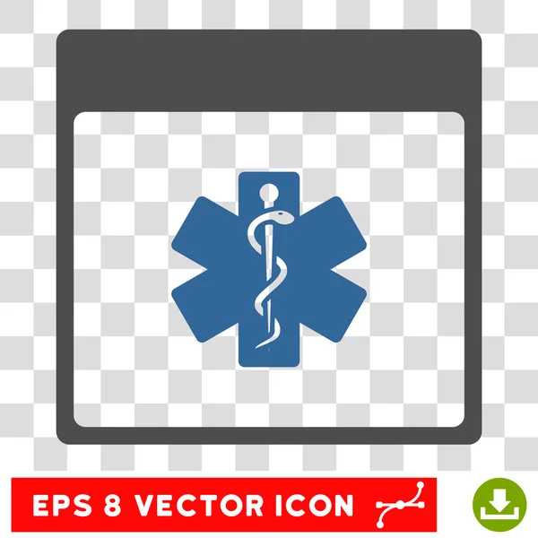 Vida Médica Star Calendar Página Eps Vector Icon — Vetor de Stock