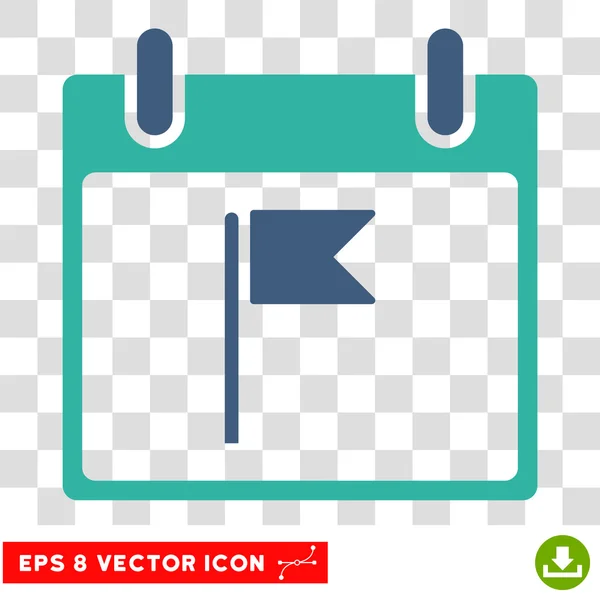 Bandeira Calendário Dia Eps Vector Ícone —  Vetores de Stock