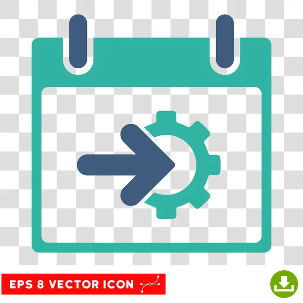 Cog Integração Calendário Dia Eps Vector Icon — Vetor de Stock