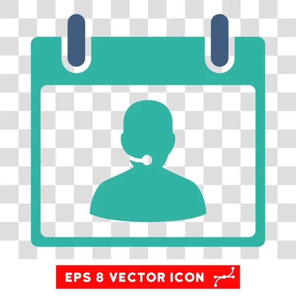 Call Center Manager Kalender Tag eps Vektor-Symbol — Stockvektor