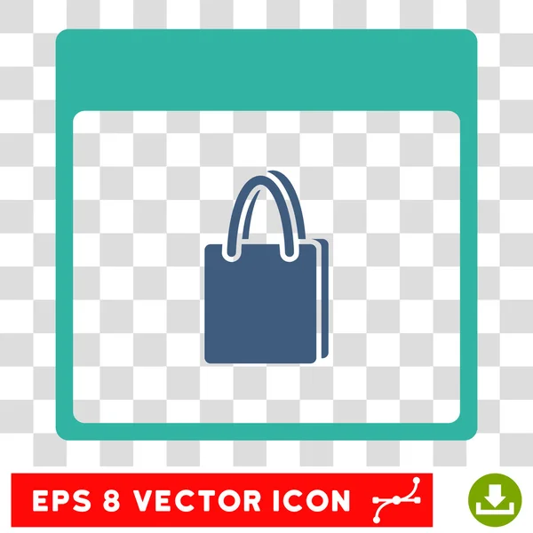 Einkaufstasche Kalenderseite eps Vektor-Symbol — Stockvektor