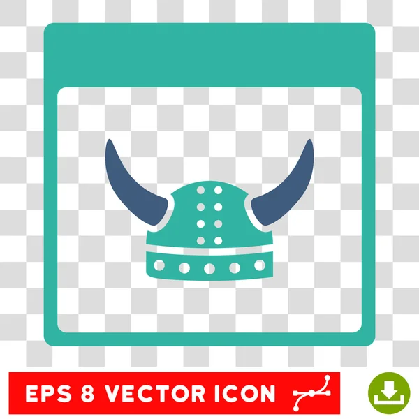 Gehoornde oude helm kalenderpictogram pagina Eps Vector — Stockvector