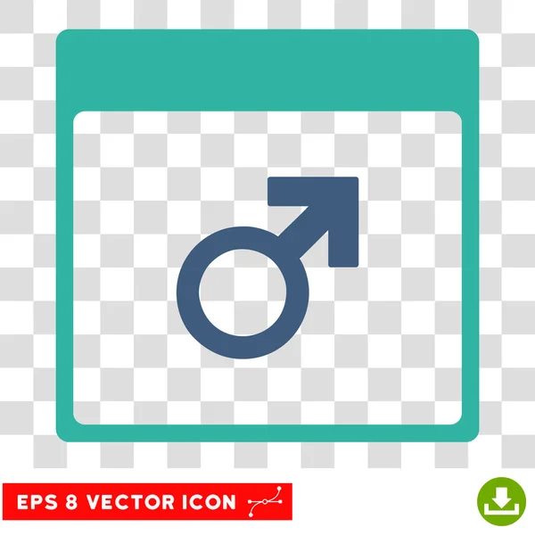 Marte Símbolo Masculino Calendário Página Eps Vector Icon — Vetor de Stock