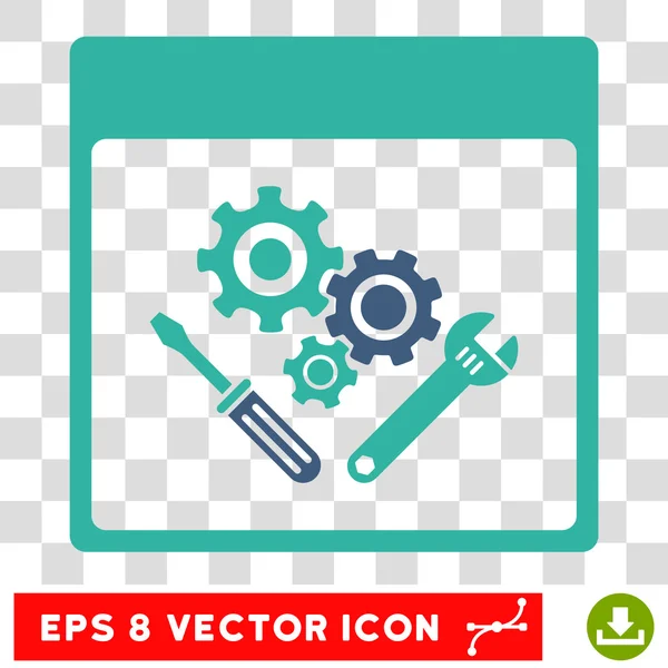 Gear verktyg Kalender sida Eps vektor symbol — Stock vektor