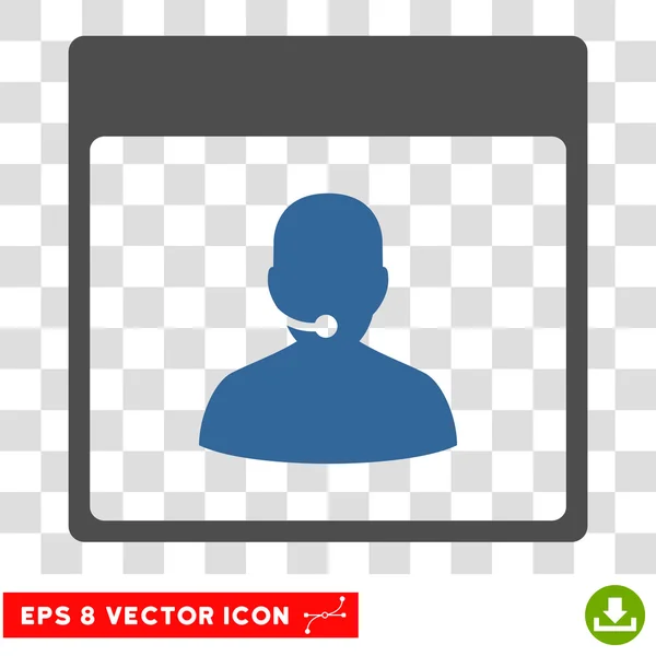 Çağrı merkezi Yöneticisi takvim sayfası Eps vektör simgesi — Stok Vektör