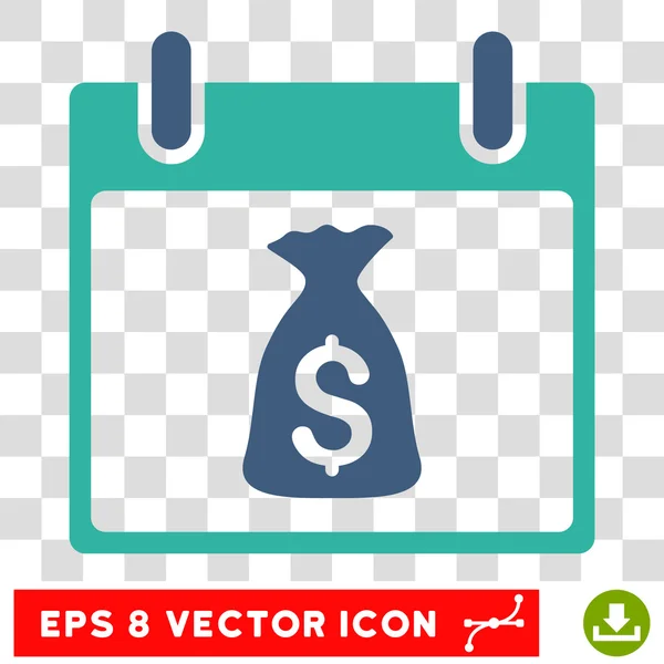 Sac d'argent Calendrier Jour Eps Icône vectorielle — Image vectorielle