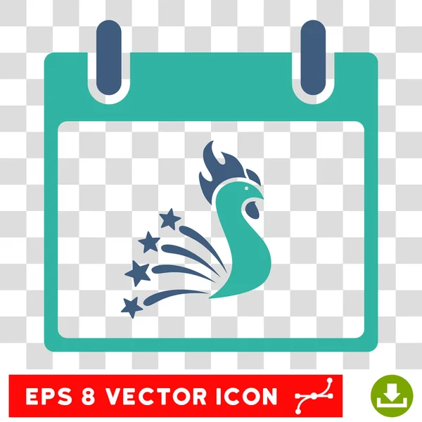 Día festivo del calendario de gallos Eps Vector icono — Vector de stock