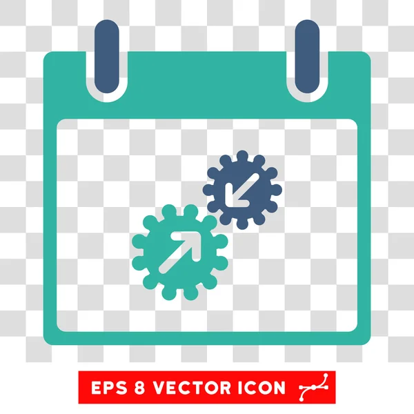 Engrenagens Integração Calendário Dia Eps Vector Icon — Vetor de Stock