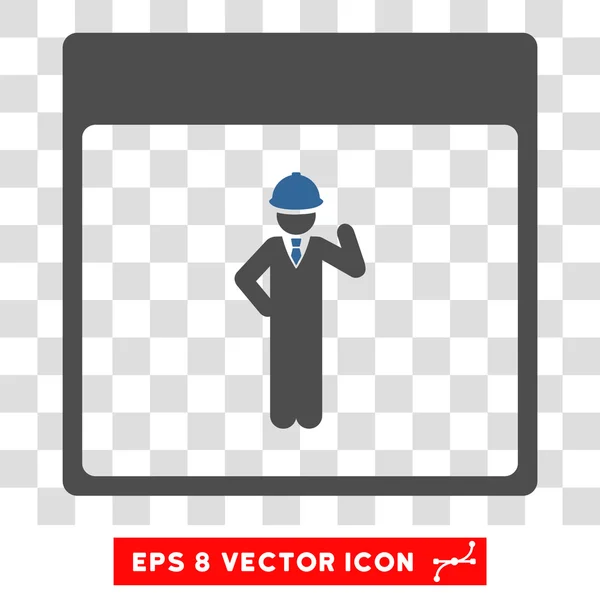 Engineer Calendar Page Eps Vector Icon — Stock Vector