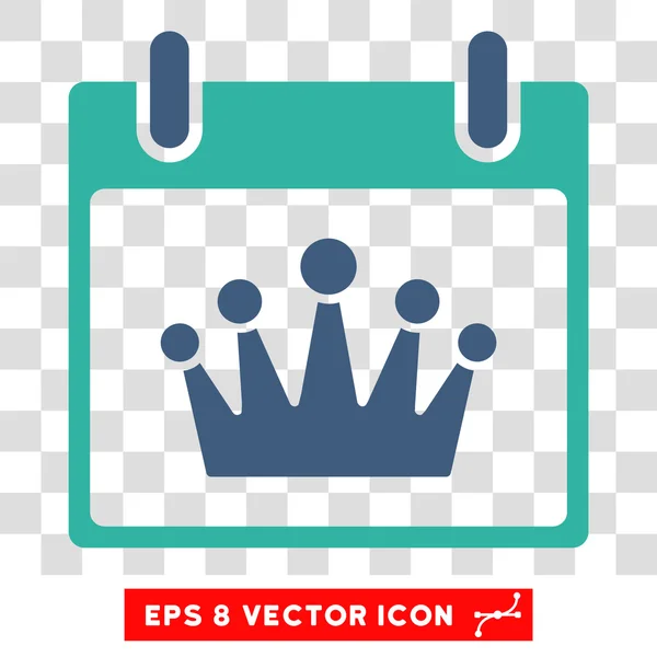 Dia calendário coroa Eps Vector Ícone — Vetor de Stock