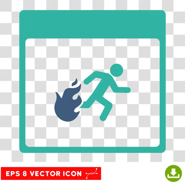 Évacuation incendie Homme Calendrier Page Eps vectorielle Icône — Image vectorielle